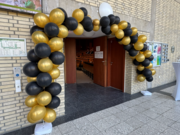 Geschmückter Eingang zum Audimax