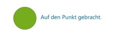 Punkt und Schriftzug "Auf den Punkt gebracht."