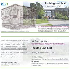 Einladung Feier 40 Jahre Gemeindepädagogische Ausbildung