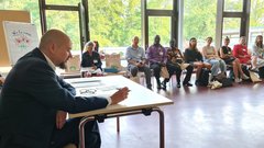 EHB-Präsident Prof. Dr. Sebastian Schröer-Werner bei der Eröffnungsrede zur International Summer School 2024