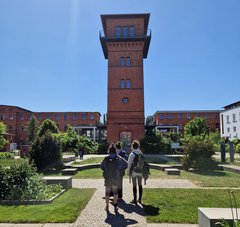 Blick auf das Geländes des Gedenkorts Gefängnis Rummelsburg in Berlin Lichtenberg