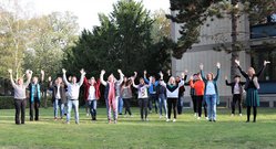 Eines der wenigen Vor-Ort-Treffen in Präsenz auf dem Campus: Studierende aus dem Masterstudiengang "Beratung in der Sozialen Arbeit" beim Auftakt ins Wintersemester 2020/2021. 