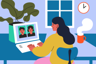 Illustration: Frau am Laptop