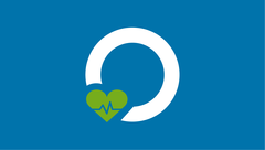 Das Bild zeigt ein stilisiertes Icon: Weißer Kreis auf grünem Grund mit einem grünen Herz mit Fieberkurve unten links.