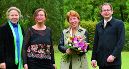 Das Kollegium Evangelische Religionspädagogik bei der Begrüßung von Prof.in Dr. Steinkühler (2. v. rechts) im Jahr 2013