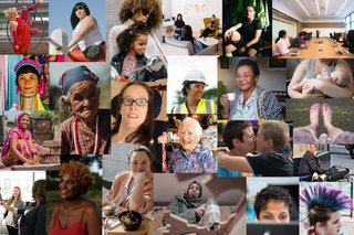 Collage mit unterschiedlichen Frauenmotiven