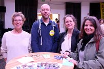 Roswitha Hermann, Dr. Steffen Amling, Prof.in Dr. Juliane Karakayali und Sibylle Baluschek auf der Transferale 