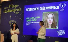 Ankündigung Preisträgerin beim Pflegestudiumspreis