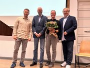 Das vierköpfige EHB-Präsidium: Prof. Dr.  Michael Komorek (Vizepräsident), Prof. Dr. Sebastian Schröer-Werner (Präsident), Prof.in Dr. Lena Kreck (Vizepräsidentin), Andreas Flegl (Kanzler)