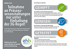 3G-Regel Plakat der EHB