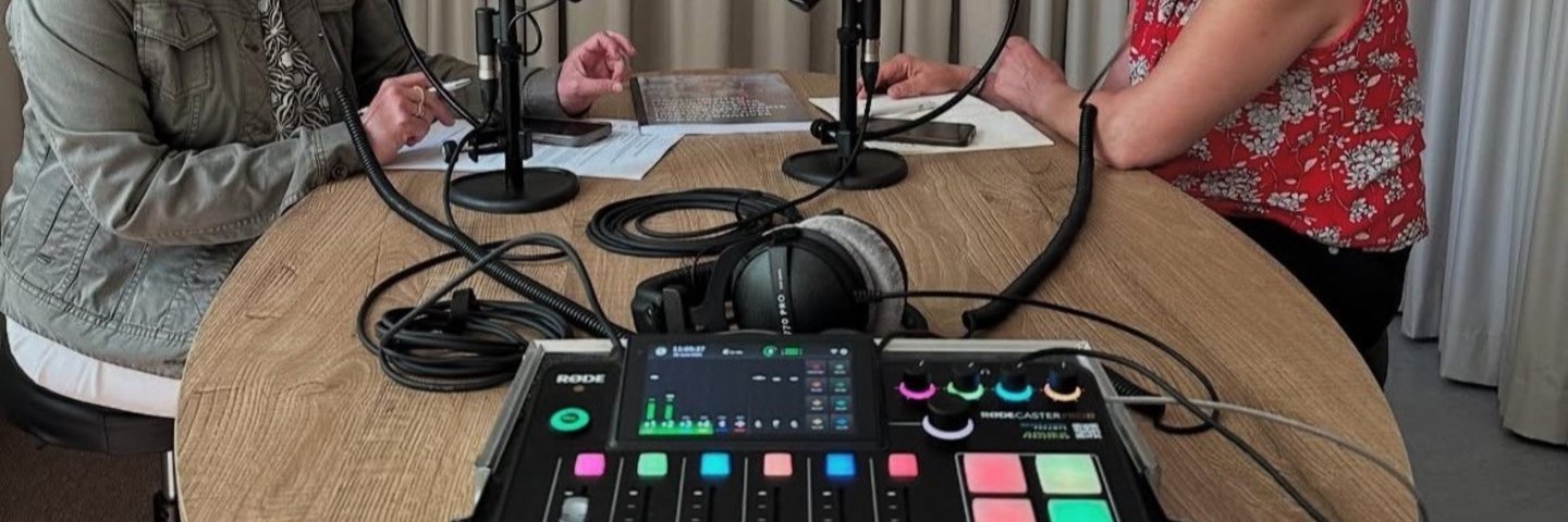 Foto im Ausschnitt von der Podcastaufzeichnung für Folge 3