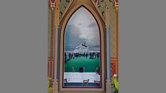 Altarbild von Hermann Buß (* 1951) in der Inselkirche Langeoog <br />