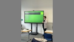 Christiane Kirchner, Studiengang Pflegemanagement, bei ihrem Vortrag