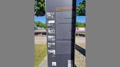 Stele am Gedenkort zum Arbeitshaus und Gefängnis Rummelsburg in Berlin Lichtenberg